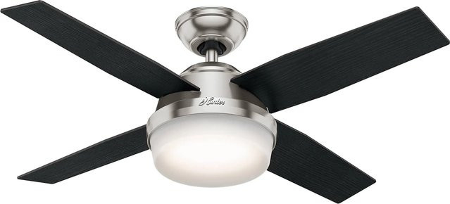 HUNTER FANS Deckenventilator Dante in Nickel gebürstet mit Beleuchtung und Fernbedienung, Durchmesser: 112 cm - Bild 1
