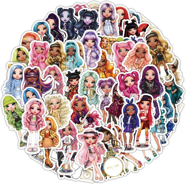 51 Stück Regenbogen-Puppenaufkleber in Multicolour für Notizbücher, Handyhüllen und Tagebücher von RecordingYourLife Store - Bild 1