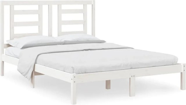 vidaXL Massivholzbett aus Kiefer in Weiß, B/T/H: 140 x 190 x 45 cm (ca.) - Bild 1