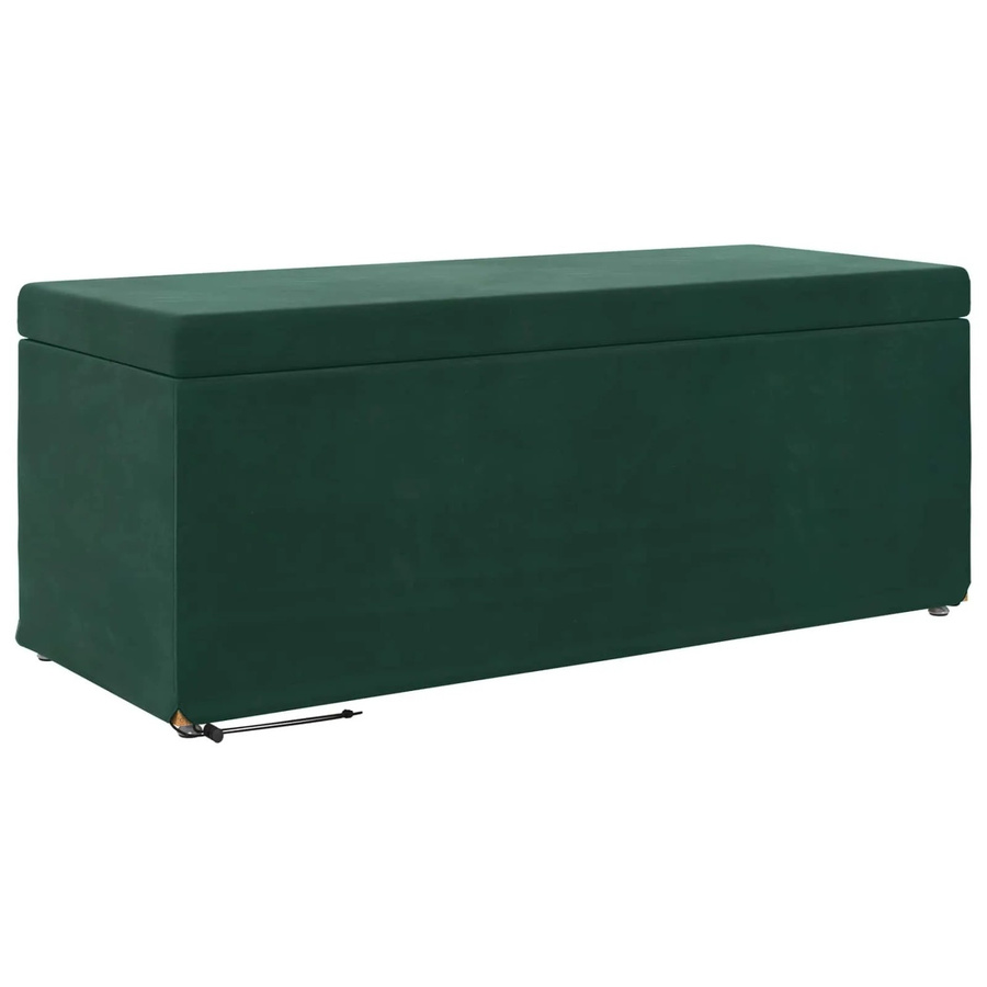 vidaXL Hocker in Dunkelgrün aus Samt und Engineering Holz, H x B x T: 101 x 41 x 40 cm - Bild 2