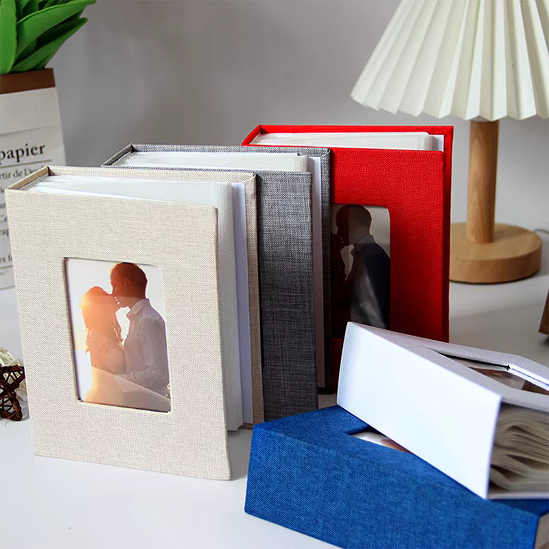 Fotoalbum mit 100 Taschen für 4 x 6 Fotos in Blau mit Leinenhülle und beschreibbarer DIY-Aufbewahrung - Bild 2