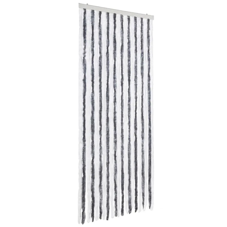 vidaXL Insektenschutz-Vorhang aus Chenille in Grau und Weiß, B/H: 90 x 220 cm - Bild 2