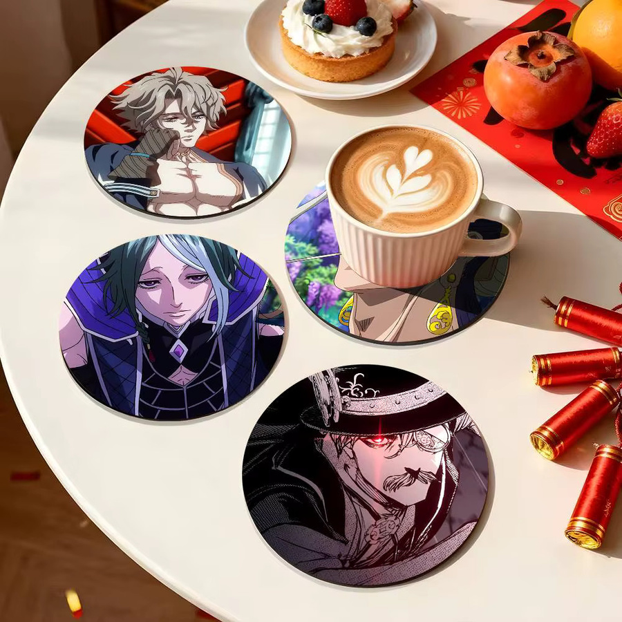 Record Of Ragnarok Anime Holzuntersetzer mit Farbdruck, runder Tassenuntersetzer in Multicolour für dein Zuhause oder den Schreibtisch - Bild 5