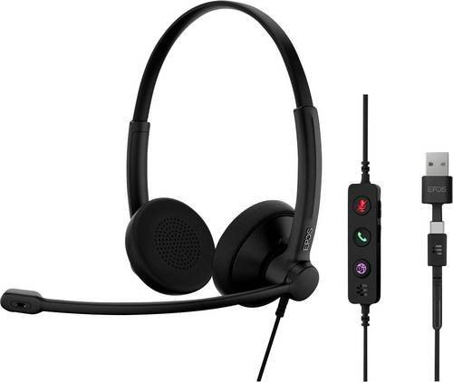 EPOS IMPACT 100 MS On-Ear Headset kabelgebunden Stereo Schwarz mit Noise Cancelling und Mikrofon-Stummschaltung - Bild 1
