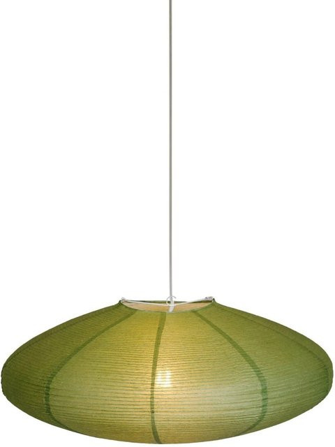 PR Home Yuni Pendelleuchte in Grün aus Reispapier und Metall, elliptisch, Höhe: 230 cm, Breite: 58 cm, Tiefe: 23 cm - Bild 1