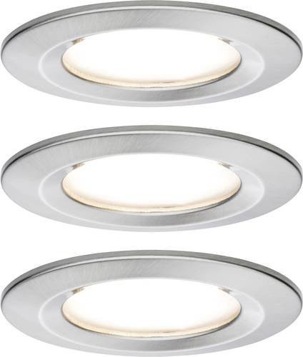 Paulmann Nova Coin LED Einbauleuchte 3er Set Silber IP44 Einbautiefe: 4,5 cm - Bild 1