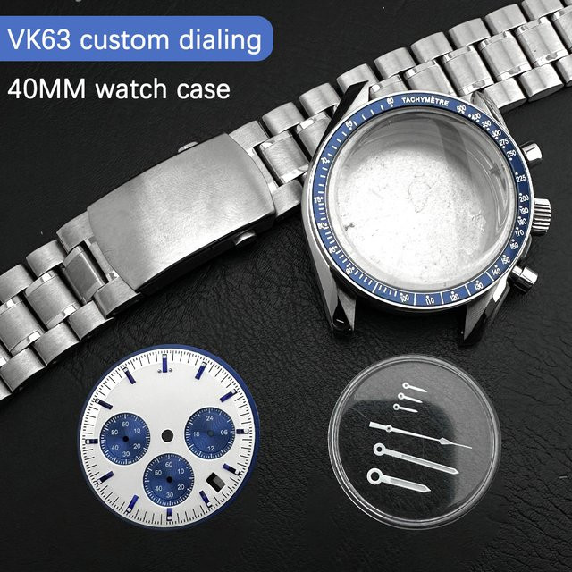 Herrenuhr Zubehör, Edelstahl, Silber, 40 mm, 20 mm Armband - Bild 1