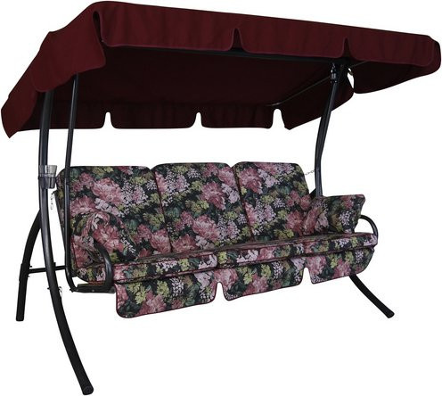 ANGERER FREIZEITMÖBEL Hollywoodschaukel Comfort 3-Sitzer mit Auflagen und Sonnendach in Bunt/Floral, B/T/H: 240 x 160 x 145 cm - Bild 1