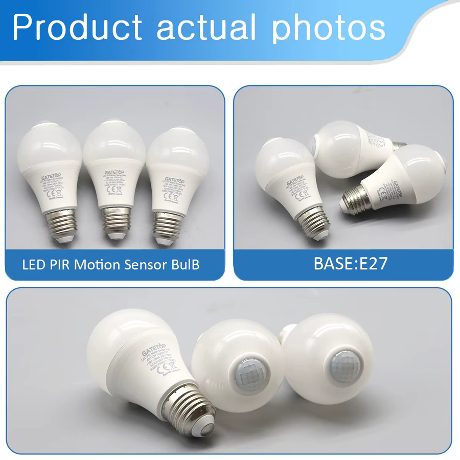 2er-Set Gatetop LED-Bewegungsmelder-Glühbirnen mit E27-Sockel, 10 W, Weiß - Bild 3