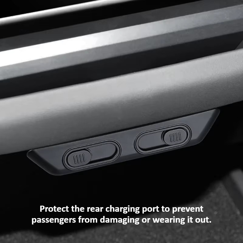 Beworth USB-C Ladeanschlussabdeckung für Tesla Model Y Juniper 2025 2026 und Model 3 Highland, ABS Luftauslass-Schutzhülle, Schwarz - Bild 4