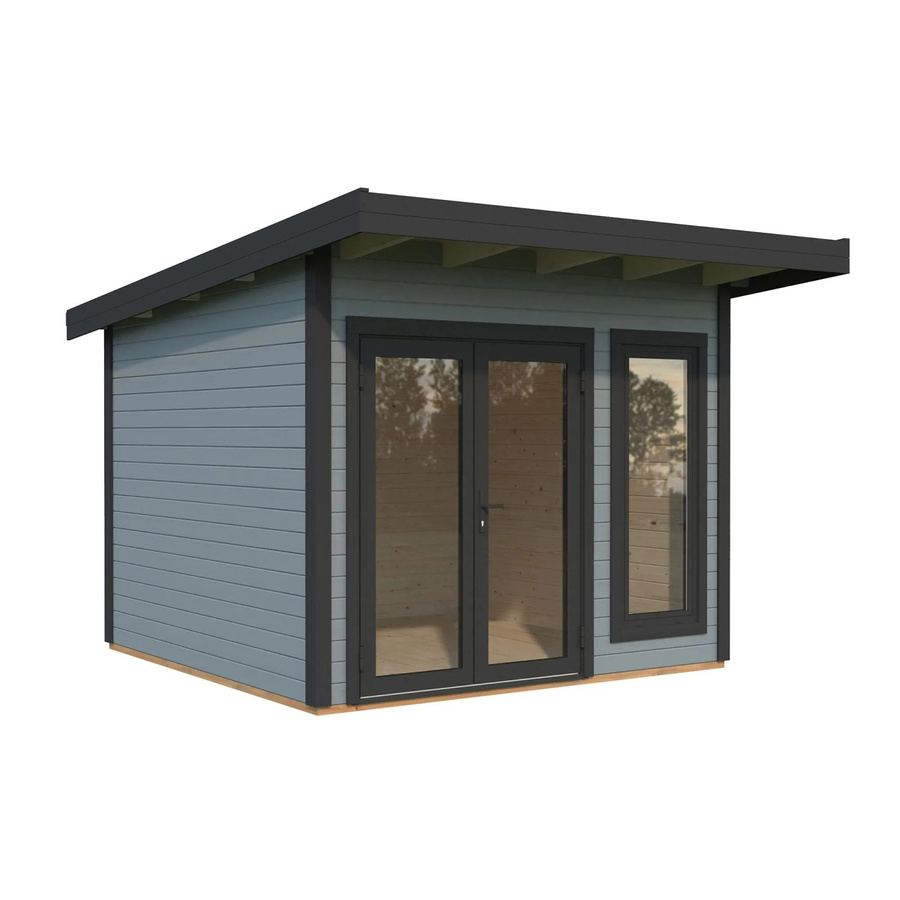 Palmako Holz-Gartenhaus Aurelia mit Pultdach in Hellgrau - Bild 2