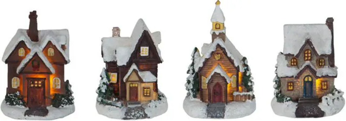 Star Trading LED Weihnachtsdorf Smallville, 12er Set, Multicolor und Warmweiß, batteriebetrieben, Landhaus-Stil aus Kunststoff - Bild 1
