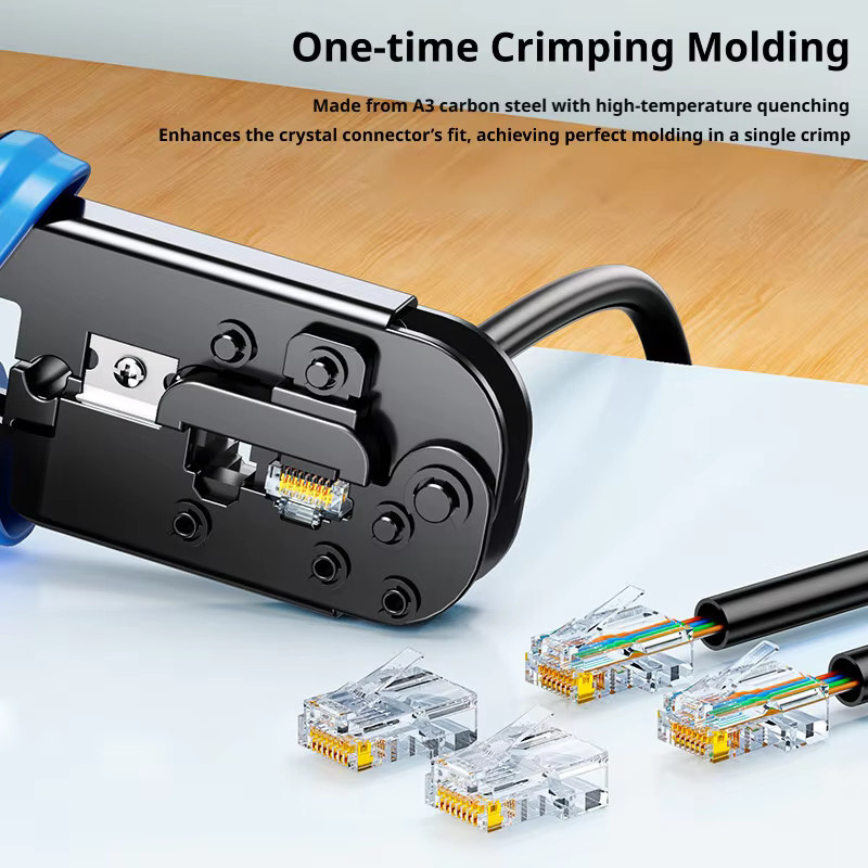 SAMZHE Crimpzange für RJ11 RJ12 RJ45 Ethernet Netzwerk LAN Kabel mit Cutter und Stripper für 6P 8P - Bild 2