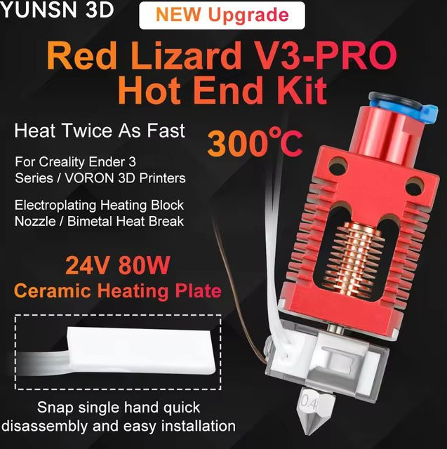 Red Lizard V3 Pro Hotend Kit für Creality Ender 3 Pro, Ender 5 Plus und Voron Custom 3D-Drucker - Bild 1