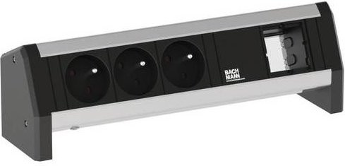 Bachmann Steckdosenleiste 3-fach 902.004 in Schwarz und Silber - Bild 1