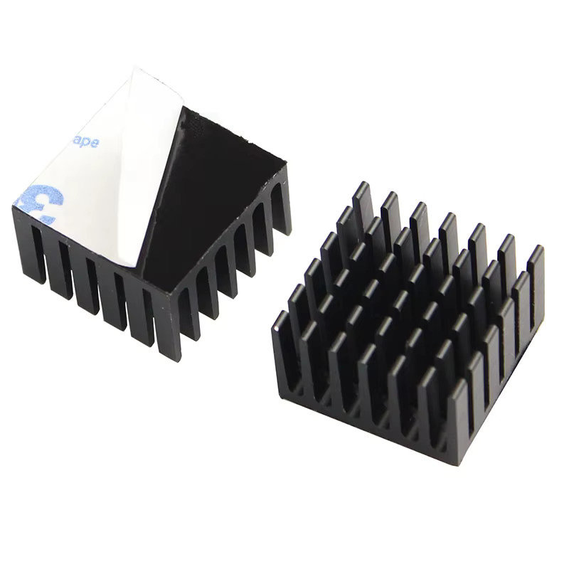 10er Set Aluminium Kühlkörper von YOUNUON für High Power LED und IC Chips, B/T/H: 2,5 x 2,5 x 1,5 cm, Silber und Schwarz - Bild 3