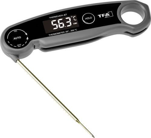 TFA Dostmann Digitales Küchen-Thermometer mit Auto-Shutoff in Grau aus Edelstahl und Kunststoff - Bild 1