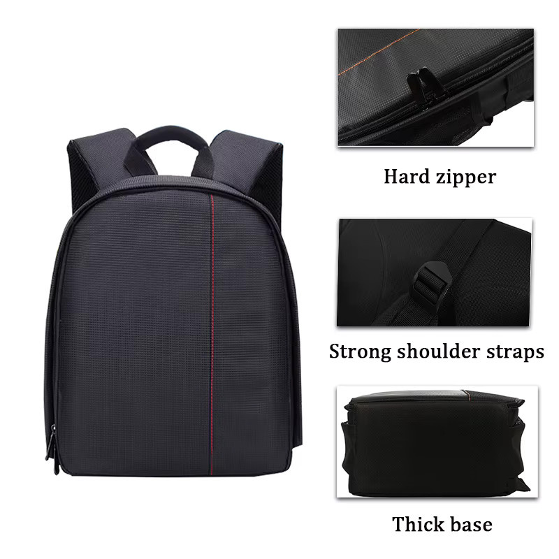 JINNUOLANG Wasserdichter Kamera Rucksack für DSLR, Objektive und iPad in Schwarz oder Rot - Bild 2