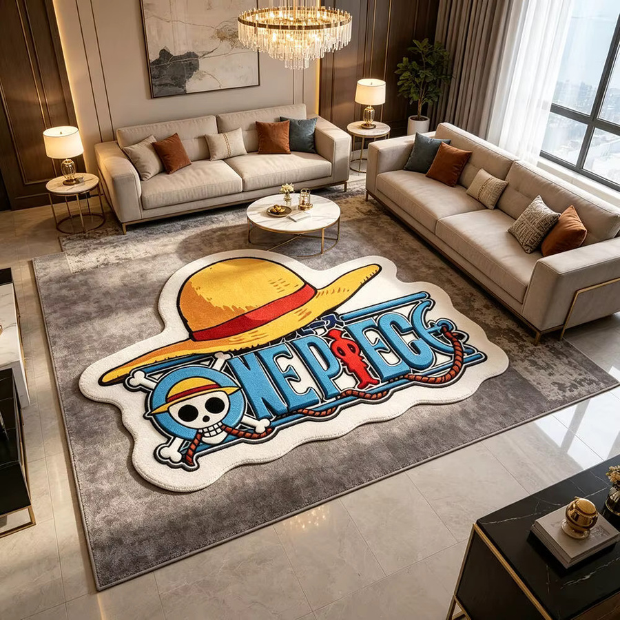 Bandai One Piece Anime Teppich mit Luffy Zoro und Chopper Motiv, fleckresistent, mehrfarbig - Bild 3