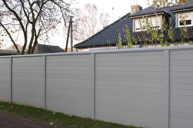 Betonzaun Boardstone grau doppelseitig B: 200 cm, H: 231 cm - Bild 1