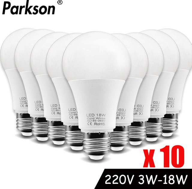 10er Set Parkson LED Lampen mit E27 Sockel für AC220V-240V - Bild 1