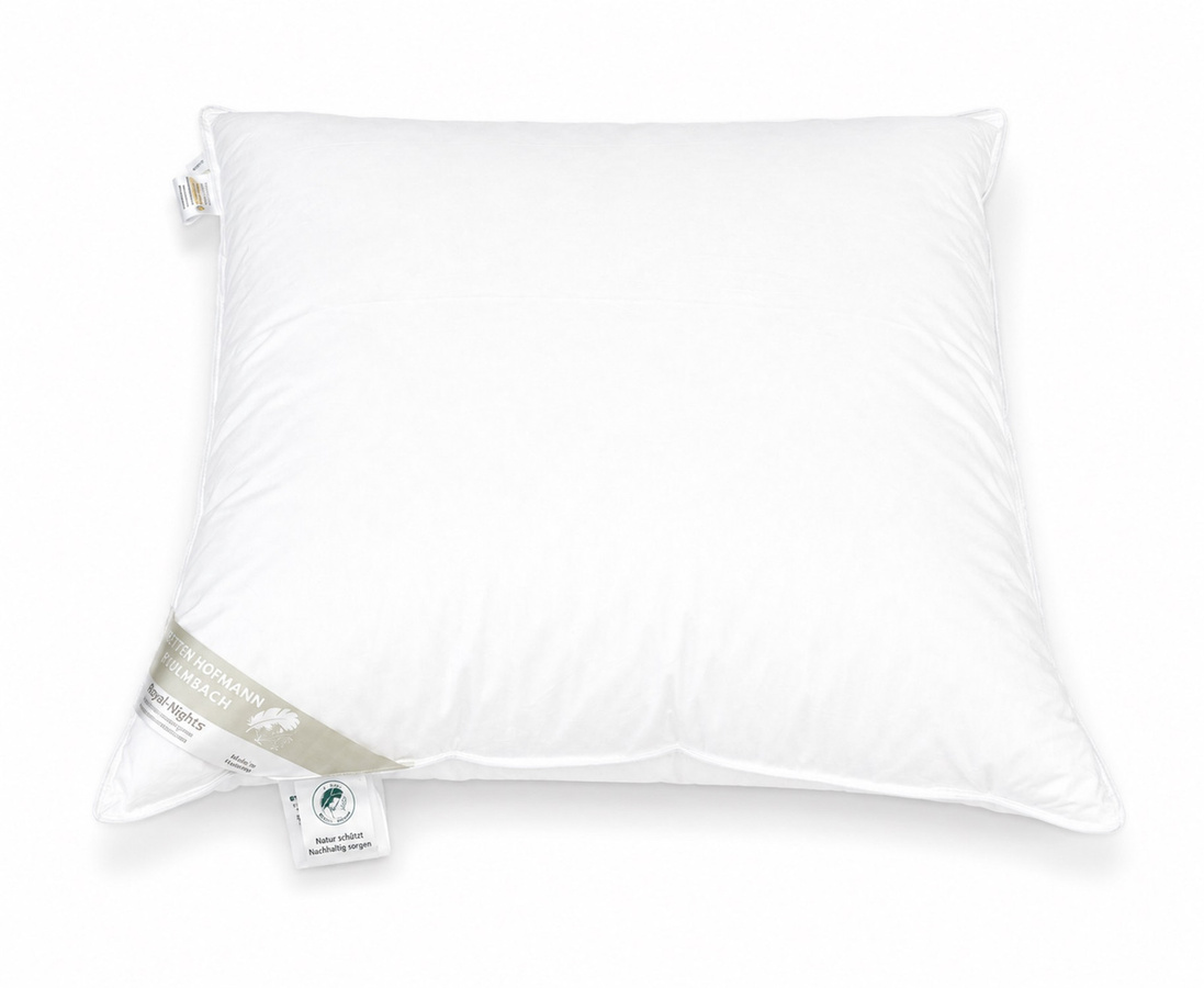 Betten Hofmann Canada Daunen-Feder-Kopfkissen in Weiß, B/T: 80 x 80 cm, 950 g mit 15% Daunenanteil - Bild 1