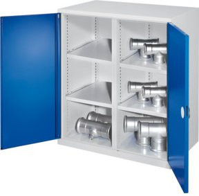 Kappes Schwerlastbeistellschrank Mod. 75 in Grau mit Doppelwandtüren, 4 Fachböden und Schloss, Stahlkonstruktion, B/T/H: 60 x 60 x 111 cm - Bild 1