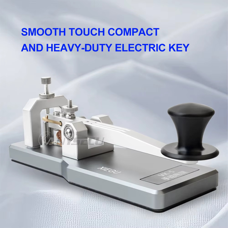 Xiegu VK-5 Kurzwellen Wireless Automatik CW Elektroschlüssel mit 3,5 mm Schnittstelle und Aluminiumlegierung Basis in Silber - Bild 3