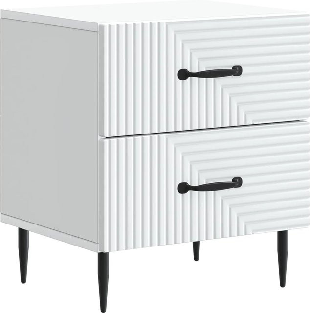 vidaXL Nachttisch in Weiß im Vintage-Design aus Holzwerkstoff, B/T/H: 43 x 34,5 x 47,5 cm - Bild 1