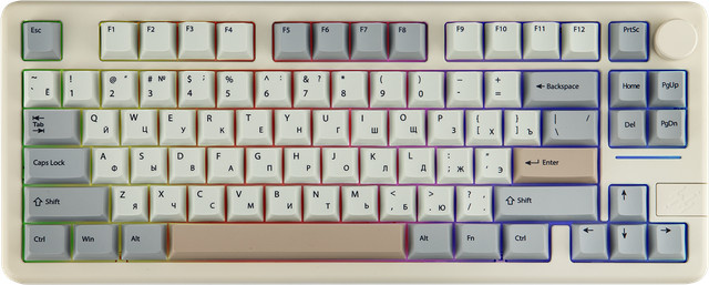 EPOMAKER Galaxy 70 Mechanische Tastatur mit russischem Layout, 75% Gasket Mount, Aluminium Gehäuse, Grau, Kabellos via Bluetooth/2.4G oder Kabel, 4000mAh Akku - Bild 1