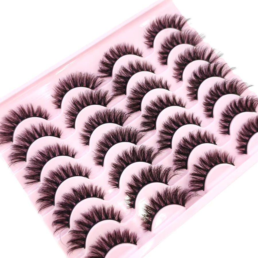 HBZGTLAD Falsche Wimpern, 14-Doppel-Nervwimpern, russische Locken - Bild 3