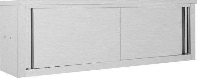 Wandhängender Schrank von Yiwydaa mit Schiebetüren in Silber und Grau, B/T/H: 150 x 40 x 50 cm - Bild 1