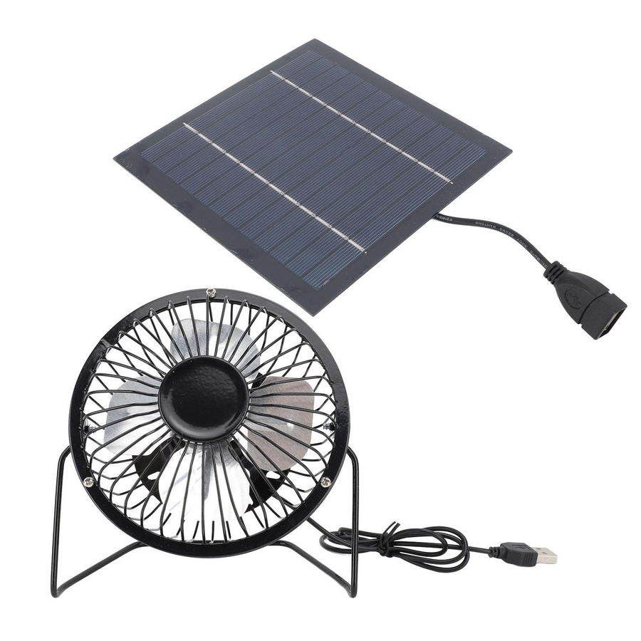 CosyHome Solarventilator-Set 5W USB Solarpanel zur Außenkühlung in Schwarz für Gewächshaus, Hühnerstall oder Hundehütte - Bild 3