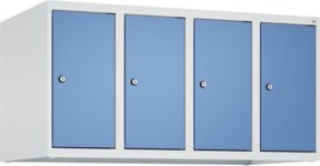 C+P Aufsatzschrank 7035/5023 mit 4 Abteilen und Zylinderschloss in Lichtgrau und Fernblau, B/T/H: 100 x 50 x 50 cm - Bild 1