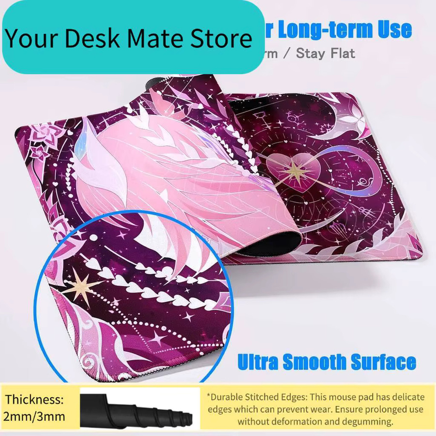 Potdemiel Honkai Star Rail Cyrene Mousepad Pink Anime Girl Schreibtischmatte B/B/H: 90 x 40 cm - Bild 2