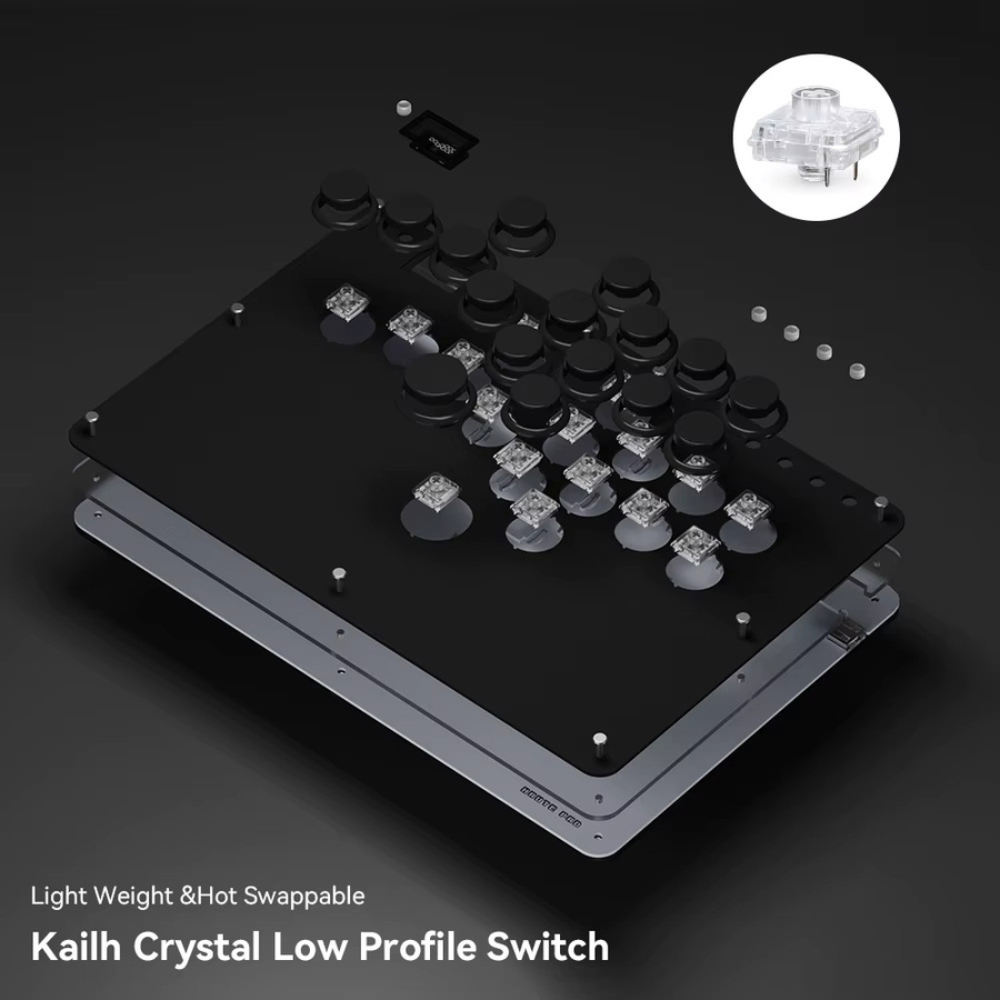 Haute42 Hebelloser Arcade-Controller Hitbox Fightstick für PC, PS4, PS5 und Steam in Schwarz - Bild 3
