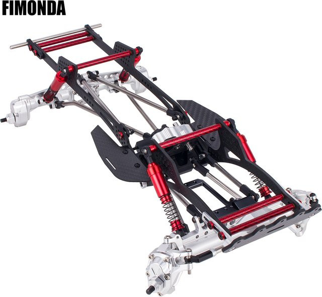 Fimonda RC Performance Carbon LCG Chassis Kit, mit Getriebe-Stoßdämpfer, 1/10 RC Crawler SCX10 Capra Upgrade - Bild 1