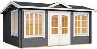 Lasita Maja Gartenhaus Windsor 44 in Carbongrau, B/H/T: 440 x 239,4 x 340,2 cm - Bild 3