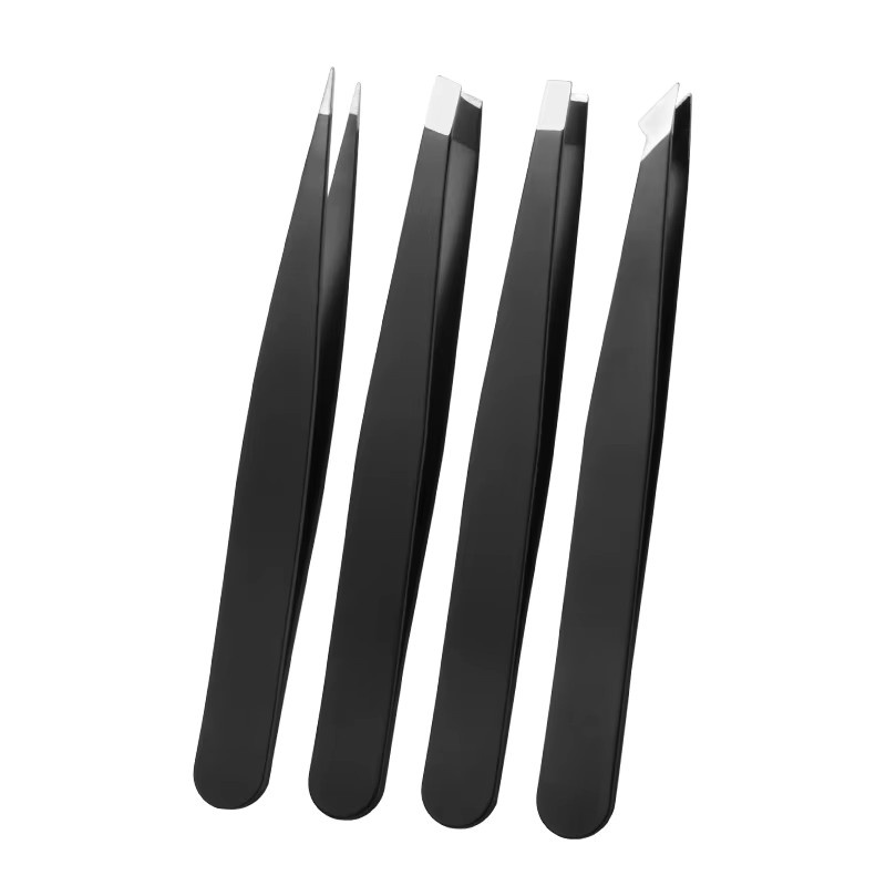 Augenbrauenpinzetten-Set, 4-teilig, Edelstahl, Unisex - Bild 6