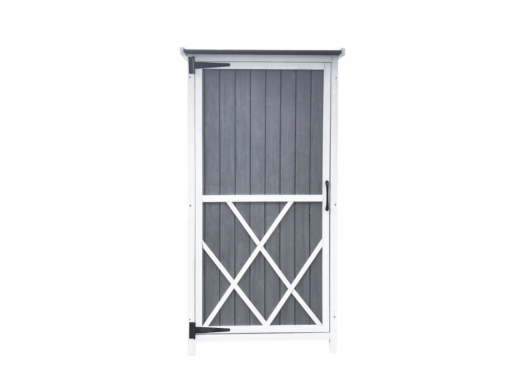 Home Deluxe Gartenschrank YANA aus Tannenholz in Grau, B/T/H: 52 x 69 x 134 cm - Bild 3