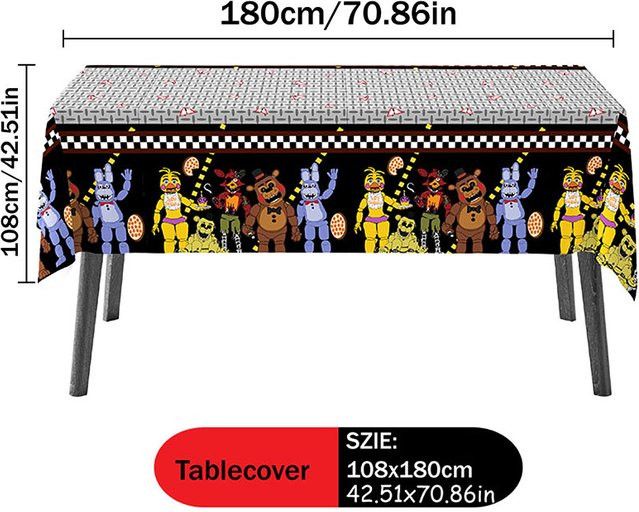 Five Nights at Freddy's Tischdecke im Cartoon-Design, Multicolor Party-Dekoration - Bild 1