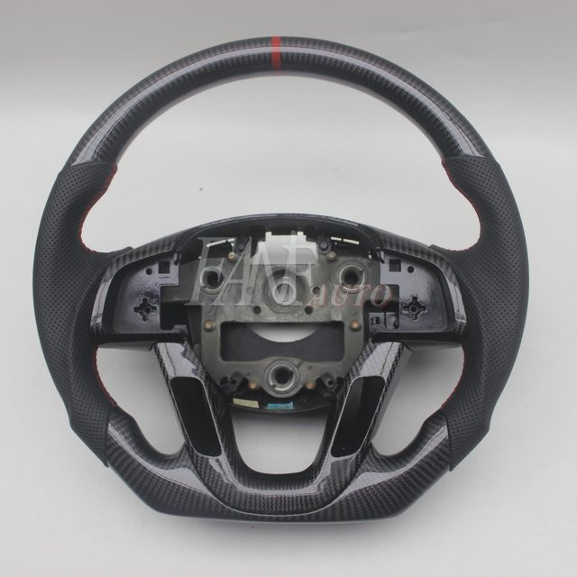 Ersatz-Lenkrad aus echtem Carbon und Leder für Kia K5 Optima 2010-2014 in Schwarz - Bild 1