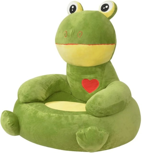 vidaXL Plüsch-Kindersessel Frosch Grün B: 51,0 cm, T: 46,0 cm, H: 50,0 cm - Bild 1