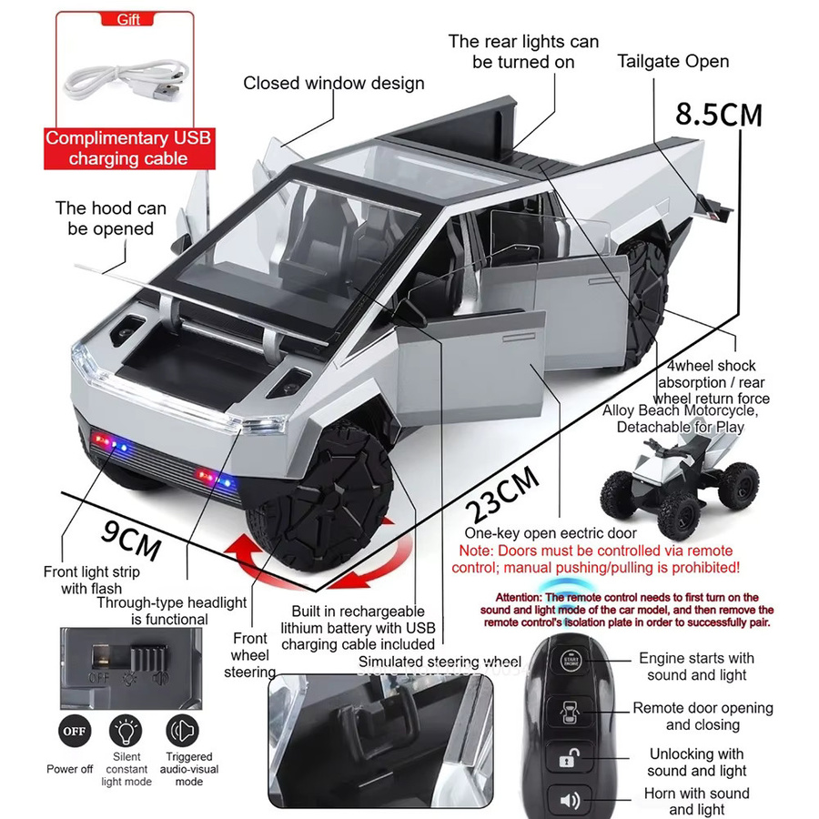 MAKEDA Pickup VS680 Miniaturmodell, Maßstab 1:24, mit Sound und Licht - Bild 2