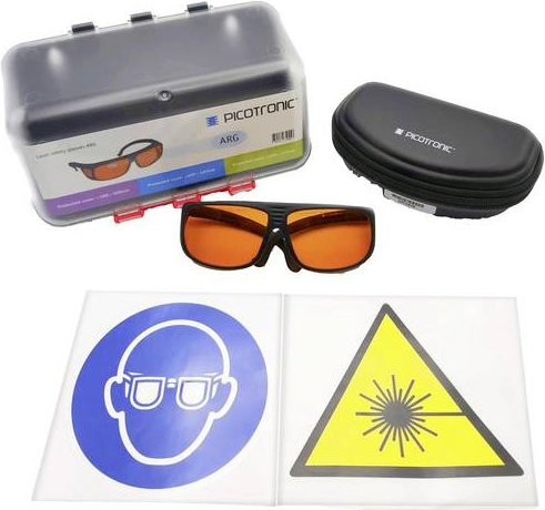 Picotronic Laser-Schutzbrille PICO-LPG-405-532-BOX 70143348 mit getönten Gläsern in Blau, Grün und Schwarz - Bild 1