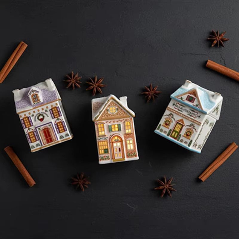 Holiday Village Gewürzglas-Set im Lebkuchenhaus-Design, bunte Weihnachtsdekoration aus Glas und Keramik für deine Küchenarbeitsplatte - Bild 3