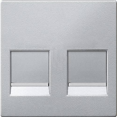 Merten Abdeckung Netzwerkdose Aluminium Silber MEG4562-0460 - Bild 1