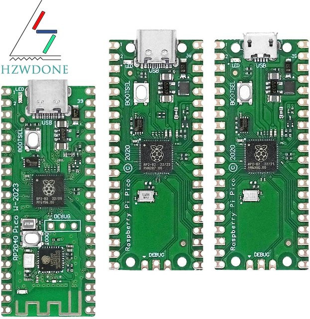 Raspberry Pi Pico W Mikrocomputer mit RP2040 Dual-Core Prozessor, 264 KB ARM Cortex-M0+, Wi-Fi, Grün - Bild 1