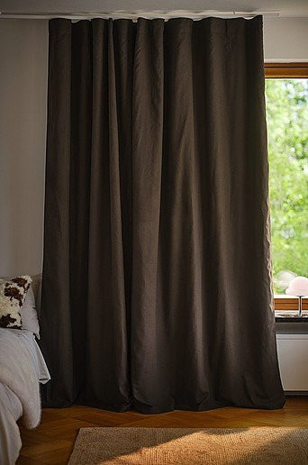 Melanie Verdunkelungsvorhang aus Leinen-Mischgewebe extra breit in Anthrazit oder Braun, Höhe: 270 cm - Bild 1