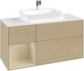 V&B Waschtischunterschrank Finion in Grau matt lackiert mit offenem Design, Breite: 120 cm, Tiefe: 50,1 cm, Höhe: 50,1 cm - Bild 1